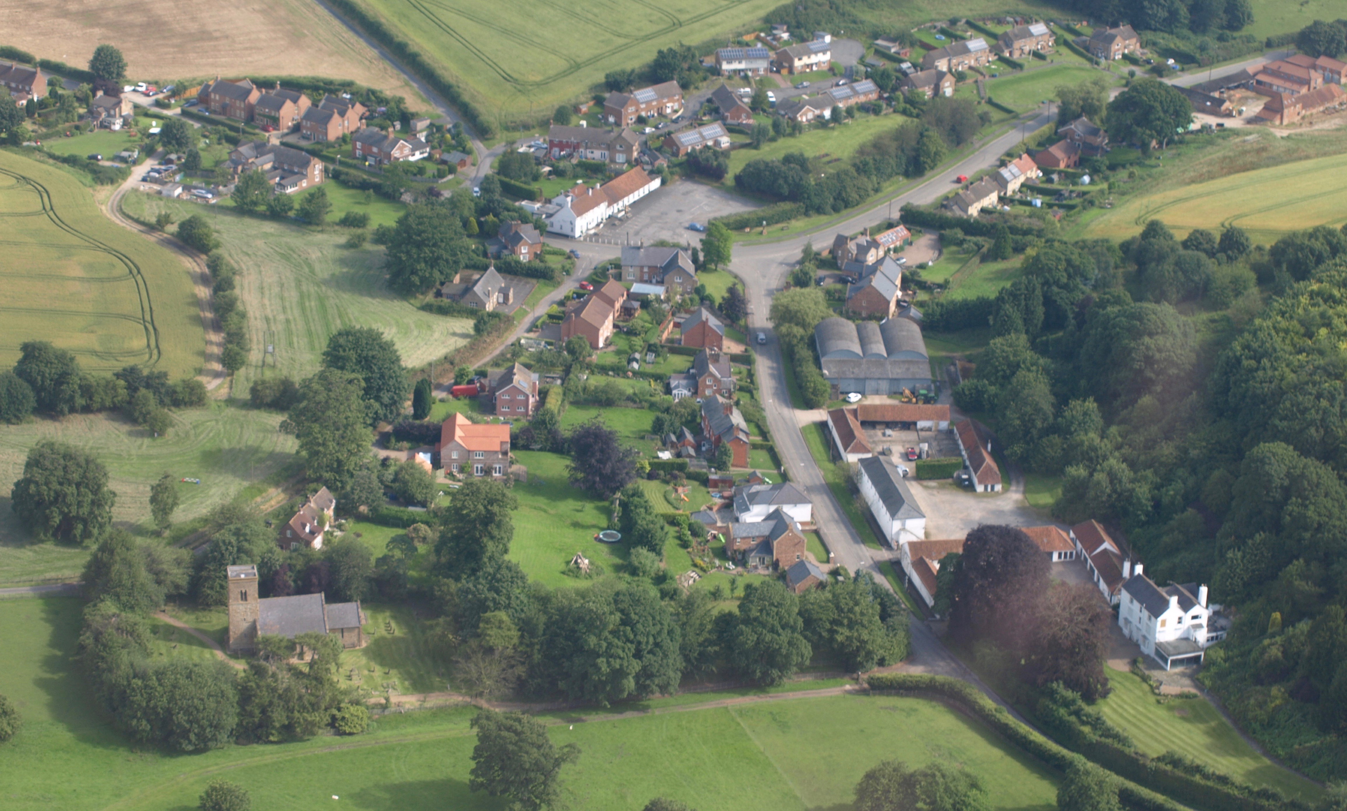 An aerial view of Rothwell village